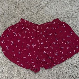 RARE: Brandy Melville red floral flowy shorts!